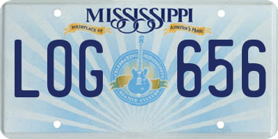 MS license plate LOG656