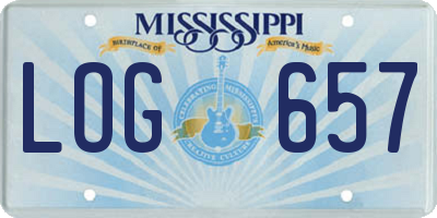 MS license plate LOG657