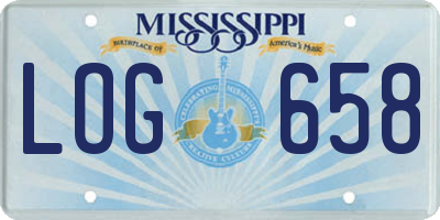 MS license plate LOG658