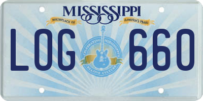 MS license plate LOG660