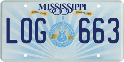 MS license plate LOG663