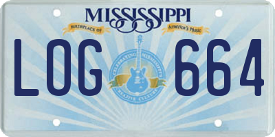 MS license plate LOG664