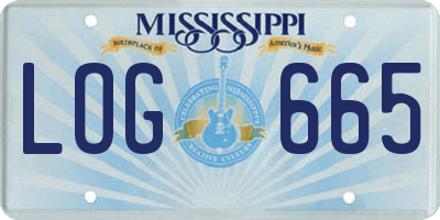 MS license plate LOG665