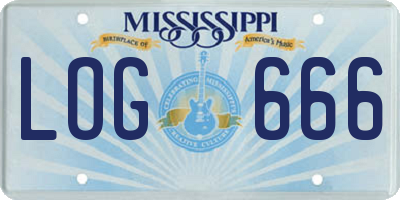 MS license plate LOG666