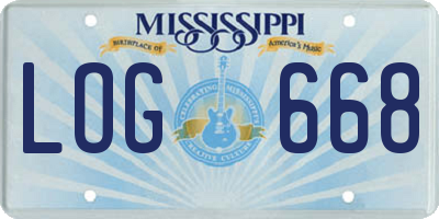 MS license plate LOG668