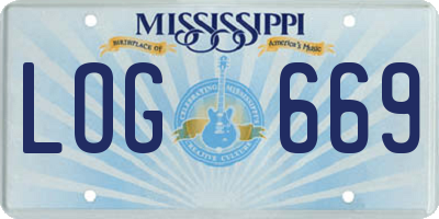 MS license plate LOG669