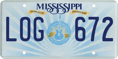 MS license plate LOG672