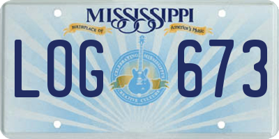 MS license plate LOG673