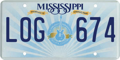 MS license plate LOG674