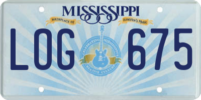 MS license plate LOG675