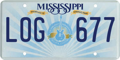 MS license plate LOG677