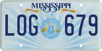 MS license plate LOG679
