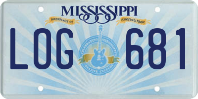 MS license plate LOG681