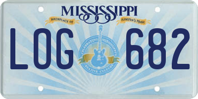 MS license plate LOG682
