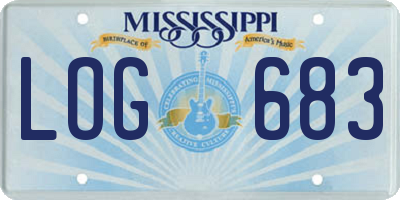 MS license plate LOG683