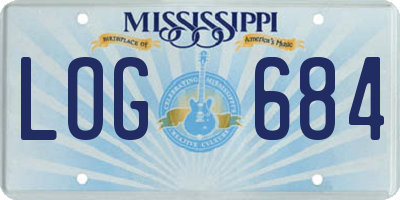 MS license plate LOG684