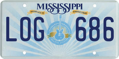 MS license plate LOG686