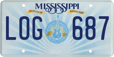 MS license plate LOG687