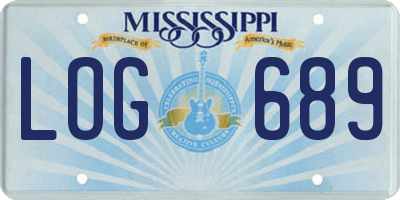 MS license plate LOG689