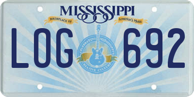MS license plate LOG692