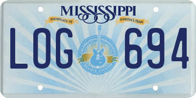 MS license plate LOG694