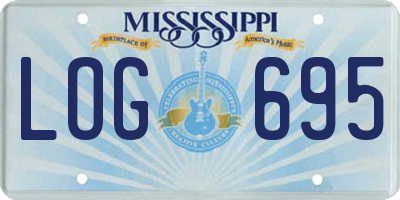 MS license plate LOG695