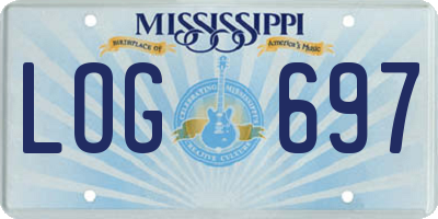 MS license plate LOG697