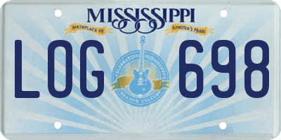 MS license plate LOG698