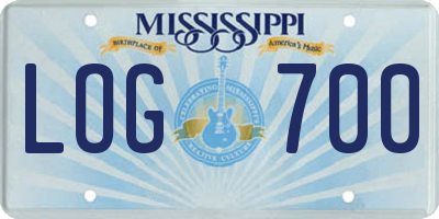 MS license plate LOG700