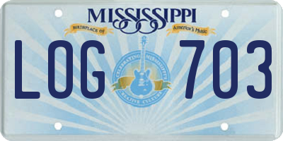 MS license plate LOG703