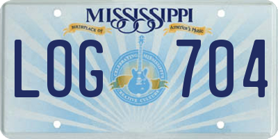 MS license plate LOG704
