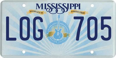 MS license plate LOG705