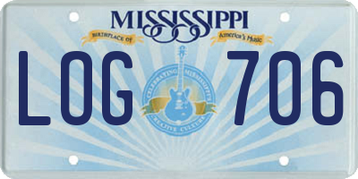 MS license plate LOG706