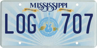 MS license plate LOG707