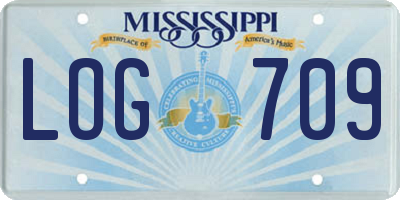 MS license plate LOG709