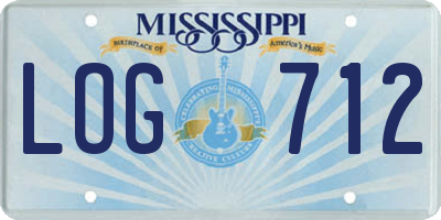 MS license plate LOG712