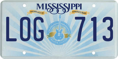 MS license plate LOG713