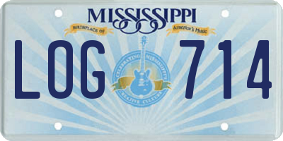 MS license plate LOG714