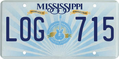 MS license plate LOG715