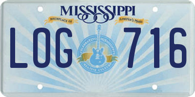 MS license plate LOG716