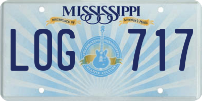 MS license plate LOG717