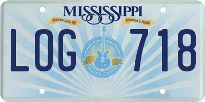 MS license plate LOG718