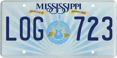 MS license plate LOG723