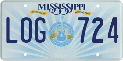 MS license plate LOG724
