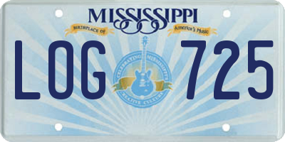 MS license plate LOG725