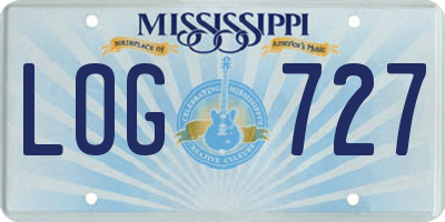MS license plate LOG727