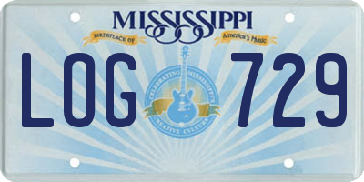 MS license plate LOG729