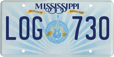 MS license plate LOG730
