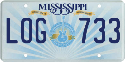 MS license plate LOG733