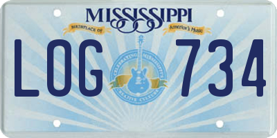 MS license plate LOG734